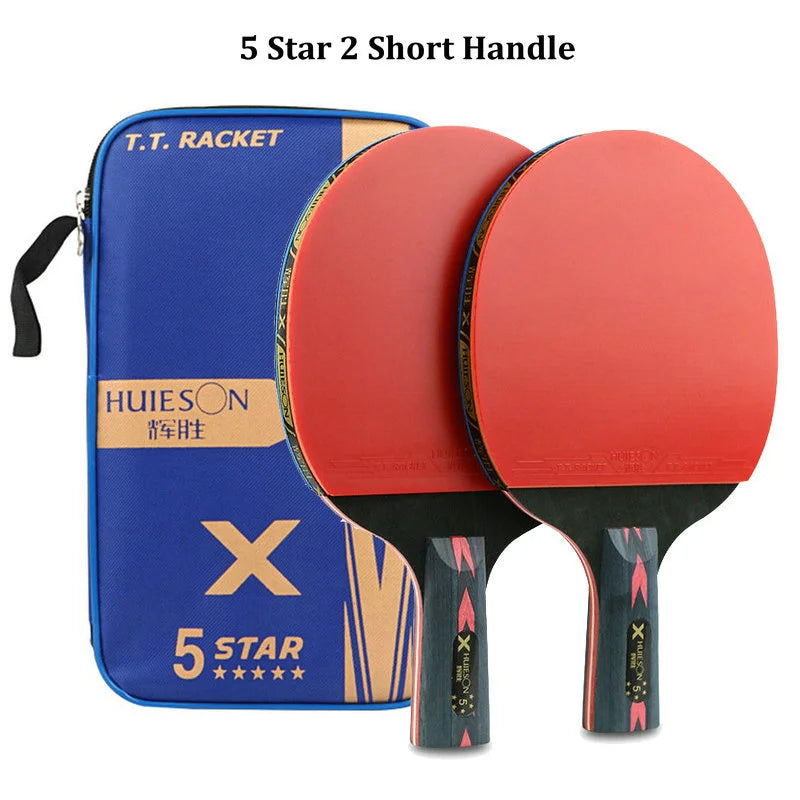 Huieson 2pc Ping Pong Rackets Set 5/6 Star Offensive Table Tennis Racket  with Fine Control