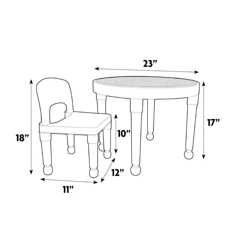 Humble Crew Kids 2-in-1 Plastic Activity Table and 2 Chairs Set, Round, White, Blue & Pink children desk and chair set