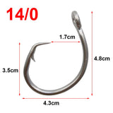 Hyaena 100pcs 39960 Stainless Steel Fishing Hooks Big Game Fish Tuna Circle Bait Fishhooks Size 8/0-15/0