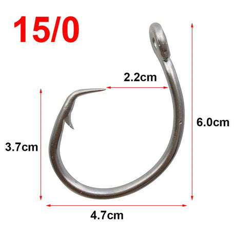 Hyaena 100pcs 39960 Stainless Steel Fishing Hooks Big Game Fish Tuna Circle Bait Fishhooks Size 8/0-15/0