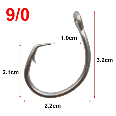 Hyaena 100pcs 39960 Stainless Steel Fishing Hooks Big Game Fish Tuna Circle Bait Fishhooks Size 8/0-15/0