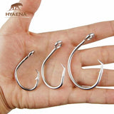 Hyaena 100pcs 39960 Stainless Steel Fishing Hooks Big Game Fish Tuna Circle Bait Fishhooks Size 8/0-15/0