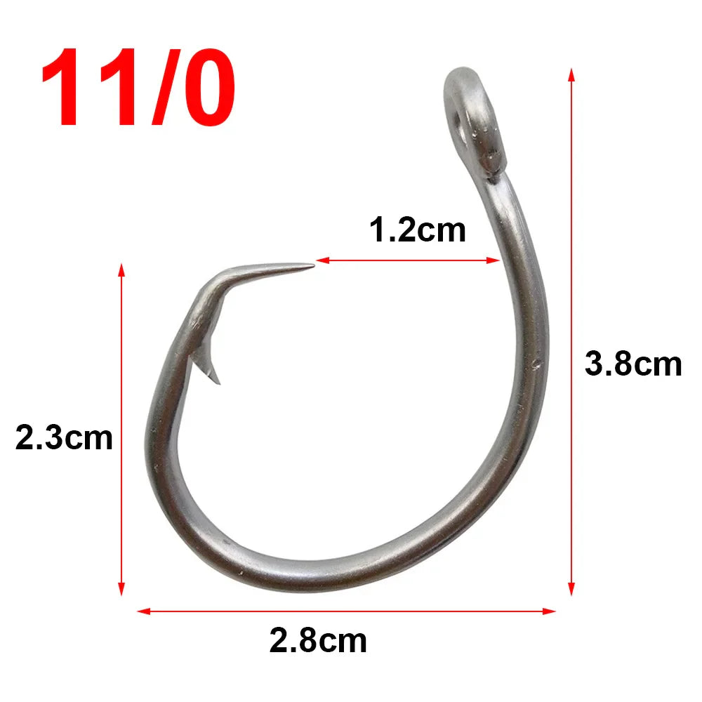 Hyaena 100pcs 39960 Stainless Steel Fishing Hooks Big Game Fish Tuna Circle Bait Fishhooks Size 8/0-15/0