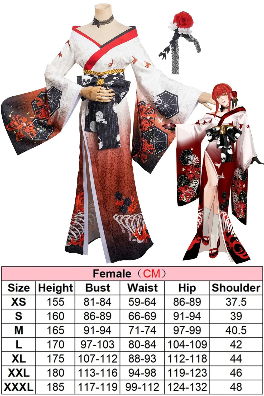 Hyakkiyakou Shutendoji Makima Cosplay Costume Wigs Anime Chainsaw Man Women Halloween Carnival Party Clothes For Female Disguise