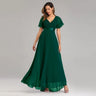 ICCLEK New Style Women V-Neck Chiffon Dress Wedding Evening Party Long Dress Elegant Party Red Dresses For Women 2023 Plus Size