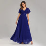 ICCLEK New Style Women V-Neck Chiffon Dress Wedding Evening Party Long Dress Elegant Party Red Dresses For Women 2023 Plus Size