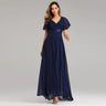 ICCLEK New Style Women V-Neck Chiffon Dress Wedding Evening Party Long Dress Elegant Party Red Dresses For Women 2023 Plus Size