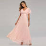 ICCLEK New Style Women V-Neck Chiffon Dress Wedding Evening Party Long Dress Elegant Party Red Dresses For Women 2023 Plus Size