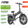 IDOTATA EU Delivery 1000W Electric Bike 48V 20AH Folding Mountain Ebike 20Inch Fat Tire Urban Commuting Electric Bicycle 36MPH