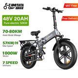 IDOTATA EU Delivery 1000W Electric Bike 48V 20AH Folding Mountain Ebike 20Inch Fat Tire Urban Commuting Electric Bicycle 36MPH