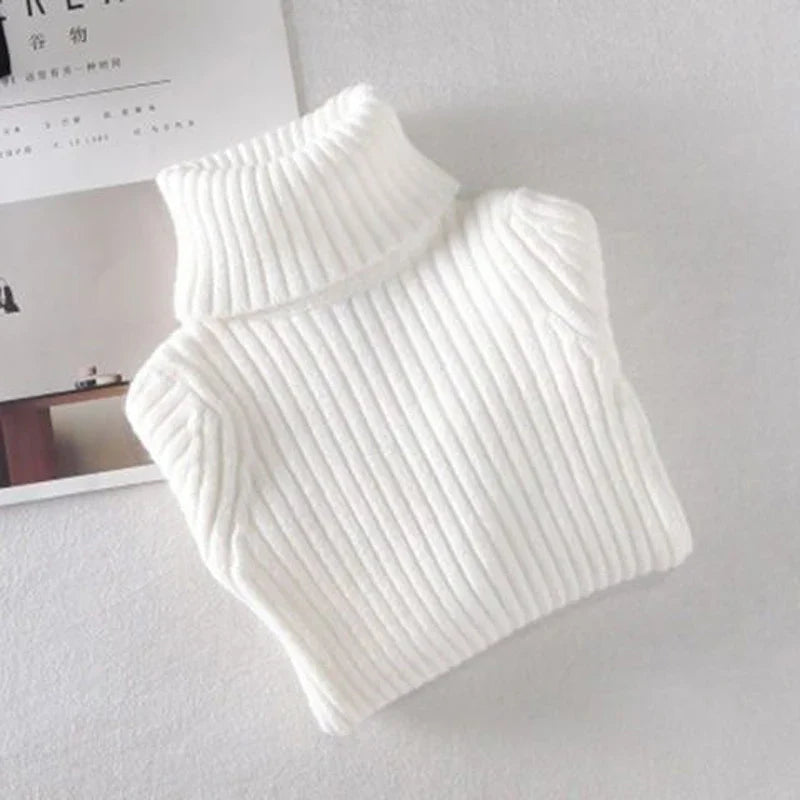 IENENS Girls Sweater Pullovers Winter Boys Warm Sweaters Tops 2-11 Years Baby Bottoming Shirt Kids Clothes