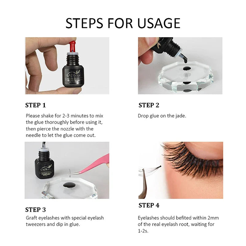 IGLUE Lady Black Glue Eyelash False Extension Glue 5ml Black Cap Waterproof Adhesive Makeup Beauty Health Tool Korea Lasting