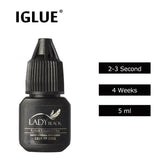 IGLUE Lady Black Glue For Fake Eyelash False Extension Supplies Glue 5ml Black Cap Adhesive Makeup Beauty Tool Korea Lava Lash