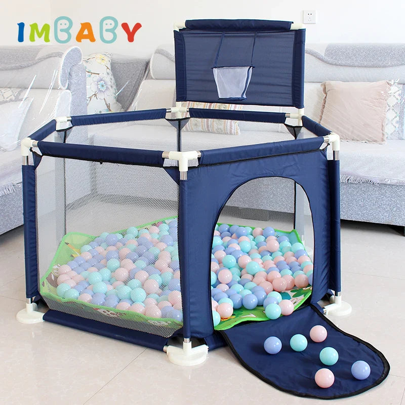 IMBABY Baby Playpen Balls Pool Playpen for Children Basketball Baby Activity Fence Safety Barrier Ball Pit Baby Playground