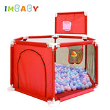 IMBABY Baby Playpen Balls Pool Playpen for Children Basketball Baby Activity Fence Safety Barrier Ball Pit Baby Playground