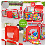 IMBABY Baby Playpen Single Door Baby Playground Basketball Football Baby Activity Fence Ball Pit Playpen for Children Park Balls