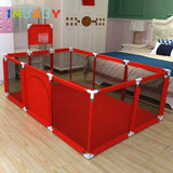 IMBABY Baby Playpen Single Door Baby Playground Basketball Football Baby Activity Fence Ball Pit Playpen for Children Park Balls