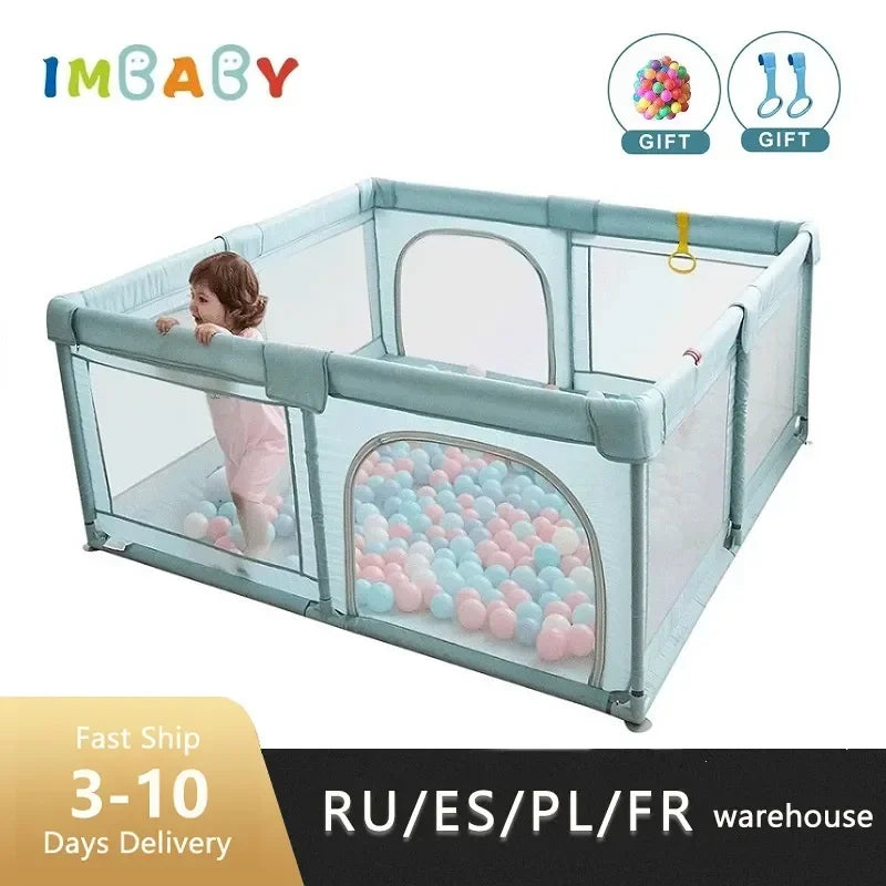 IMBABY Playpen For Children With Pull rings For Free Kids Fence Safety Barrier Balls Pit Baby Dry Pool Crawling Playground