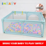 IMBABY Playpen For Children With Pull rings For Free Kids Fence Safety Barrier Balls Pit Baby Dry Pool Crawling Playground