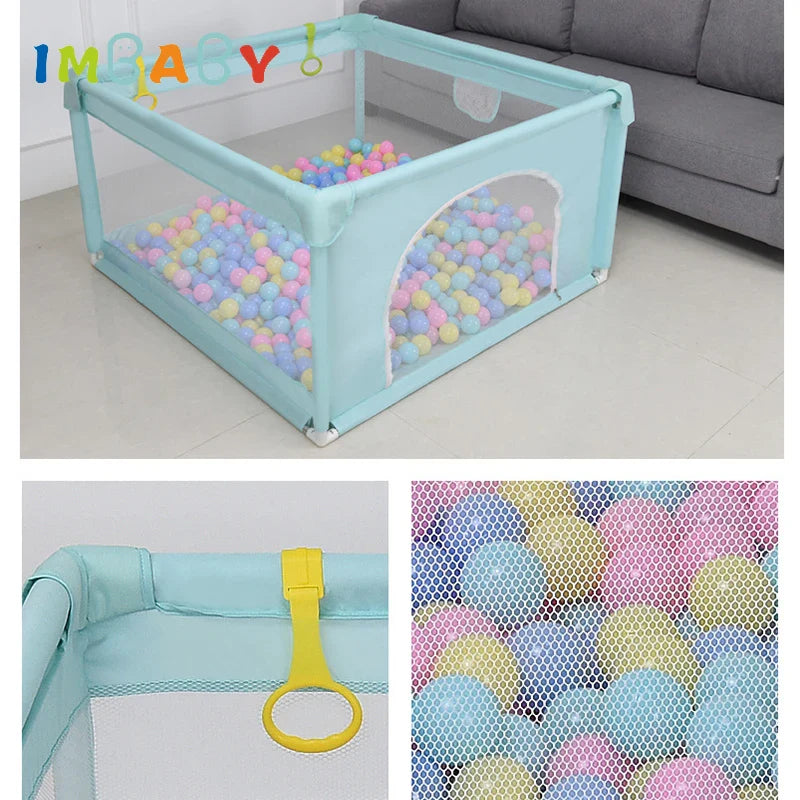 IMBABY Playpen For Children With Pull rings For Free Kids Fence Safety Barrier Balls Pit Baby Dry Pool Crawling Playground