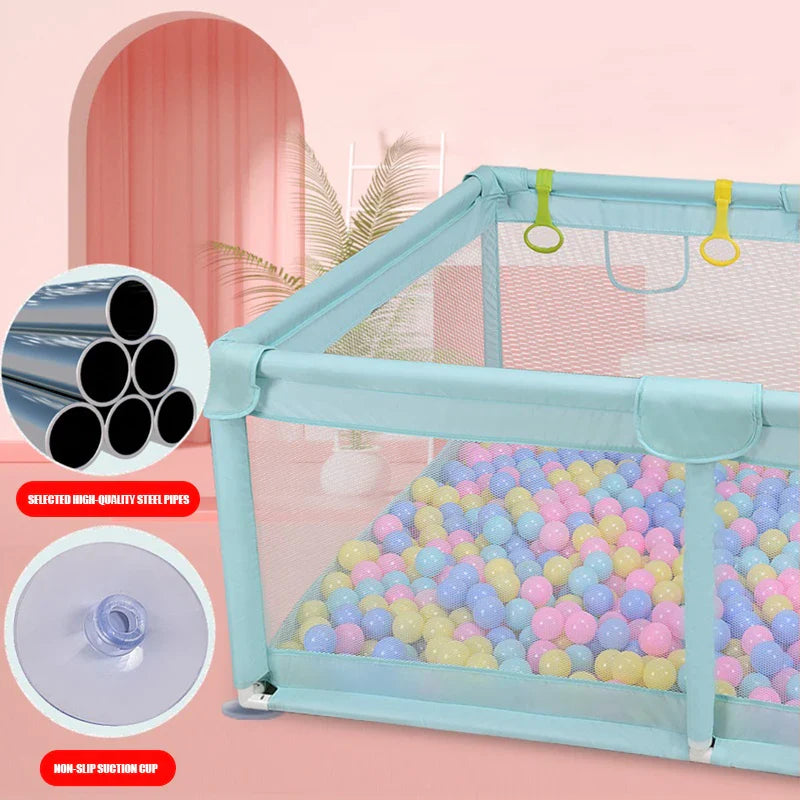 IMBABY Playpen For Children With Pull rings For Free Kids Fence Safety Barrier Balls Pit Baby Dry Pool Crawling Playground