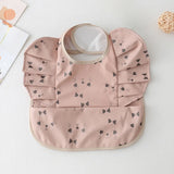 INS Nordic Style Baby Bibs Waterproof Short Sleeve with Pocket Feeding Waterproof Bib Easy Clean Cute Elephant Bibs Soft PU