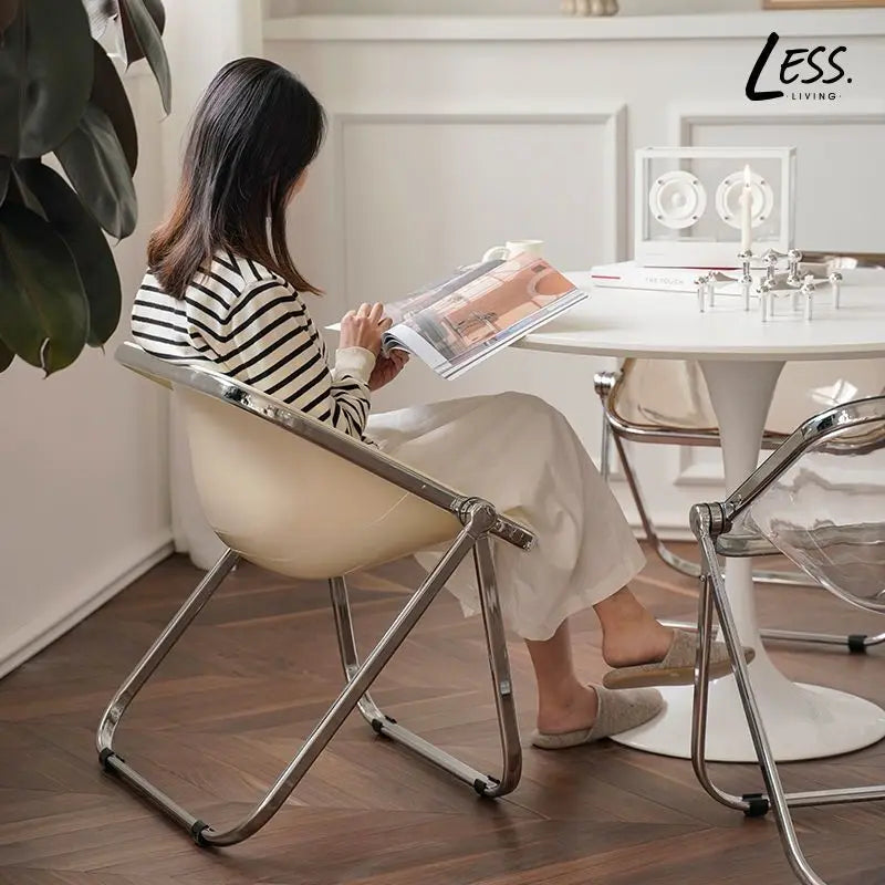 INS Style Folding Chair Korean Simple Creative Acrylic Chair Designer Leisure Chair Coffee Shop Dining Chair