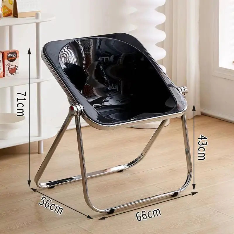 INS Style Folding Chair Korean Simple Creative Acrylic Chair Designer Leisure Chair Coffee Shop Dining Chair