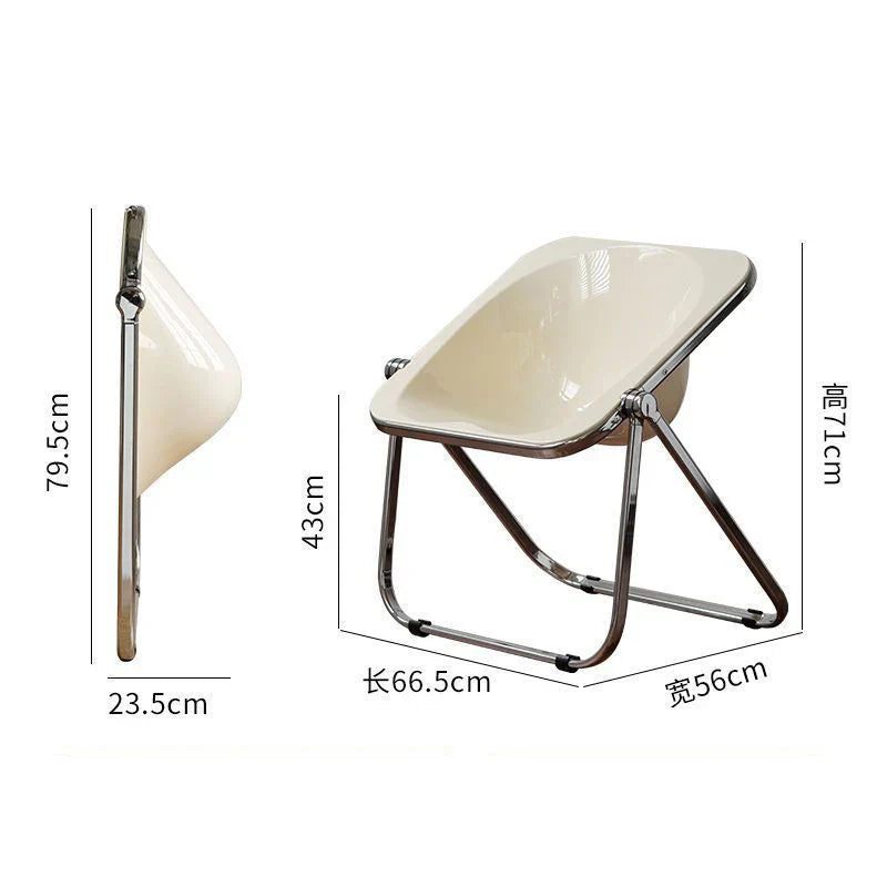 INS Style Folding Chair Korean Simple Creative Acrylic Chair Designer Leisure Chair Coffee Shop Dining Chair