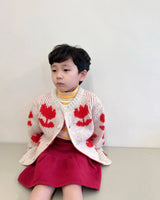 In stock! Children's Sweater 23 Autumn/Winter BC Girls' Cartoon Color Block Pullover Vest Cardigan Boys' V-neck Knit