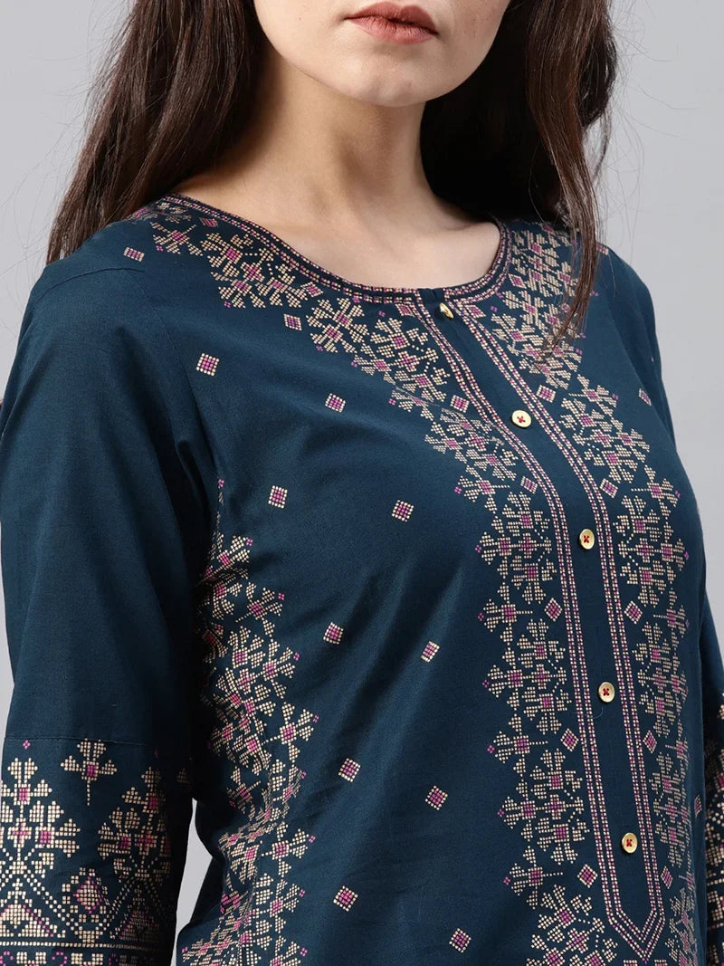 Indian Dress Kurtas for Women Spring Summer Cotton Printed Floral Ethnic Style Kurti Top South Asian Clothes