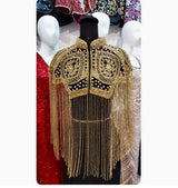 Indian Heavy Industry Nail Bead Shawl Long Tassel Cheongsam Women Shiny