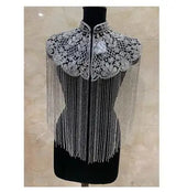 Indian Heavy Industry Nail Bead Shawl Long Tassel Cheongsam Women Shiny