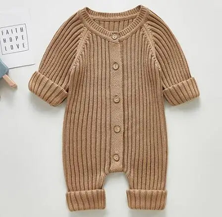 Infant Baby Girls Knitting Solid Color Jumpsuit One piece Outfit Spring Autumn Baby Girls Clothes Baby Girl Knitting Bodysuits