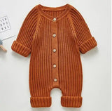 Infant Baby Girls Knitting Solid Color Jumpsuit One piece Outfit Spring Autumn Baby Girls Clothes Baby Girl Knitting Bodysuits