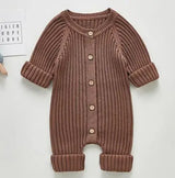 Infant Baby Girls Knitting Solid Color Jumpsuit One piece Outfit Spring Autumn Baby Girls Clothes Baby Girl Knitting Bodysuits