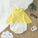 Infant Boys Girls Cosplay Cute Chicken Costume Winter Warm Hooded Jumpsuit Toddler Fleece Long Sleeve Rompers Bodysuits Clothes