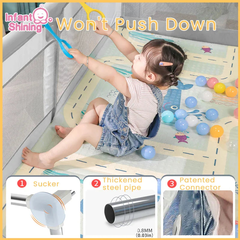 Infant Shining Children Playpen Protector Baby Safety Barrier Kid Fence Playpen for Babies Indoor Baby Playground