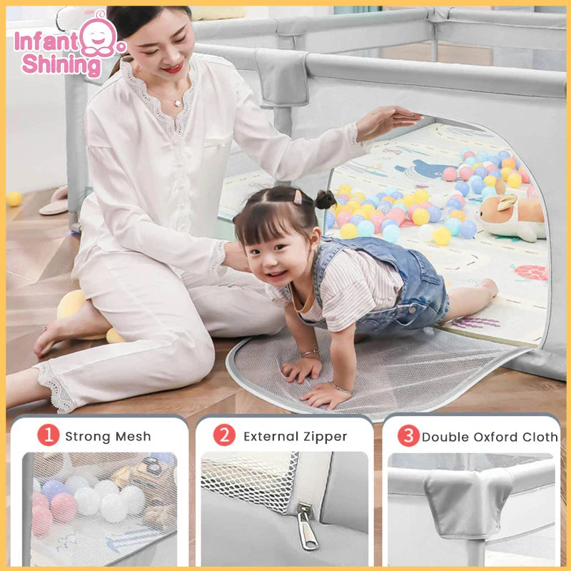 Infant Shining Children Playpen Protector Baby Safety Barrier Kid Fence Playpen for Babies Indoor Baby Playground