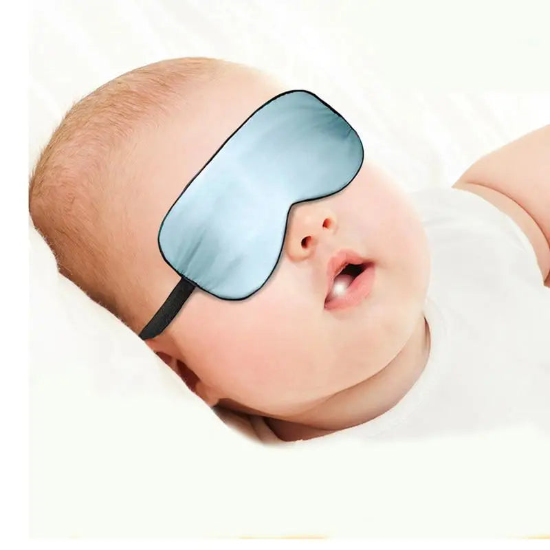 Infant Silk Eye Mask  Kids  Baby Sleep Eye Mask with Adjustable Strap Newborn Basking UV Protecting Smooth Shading Blindfold