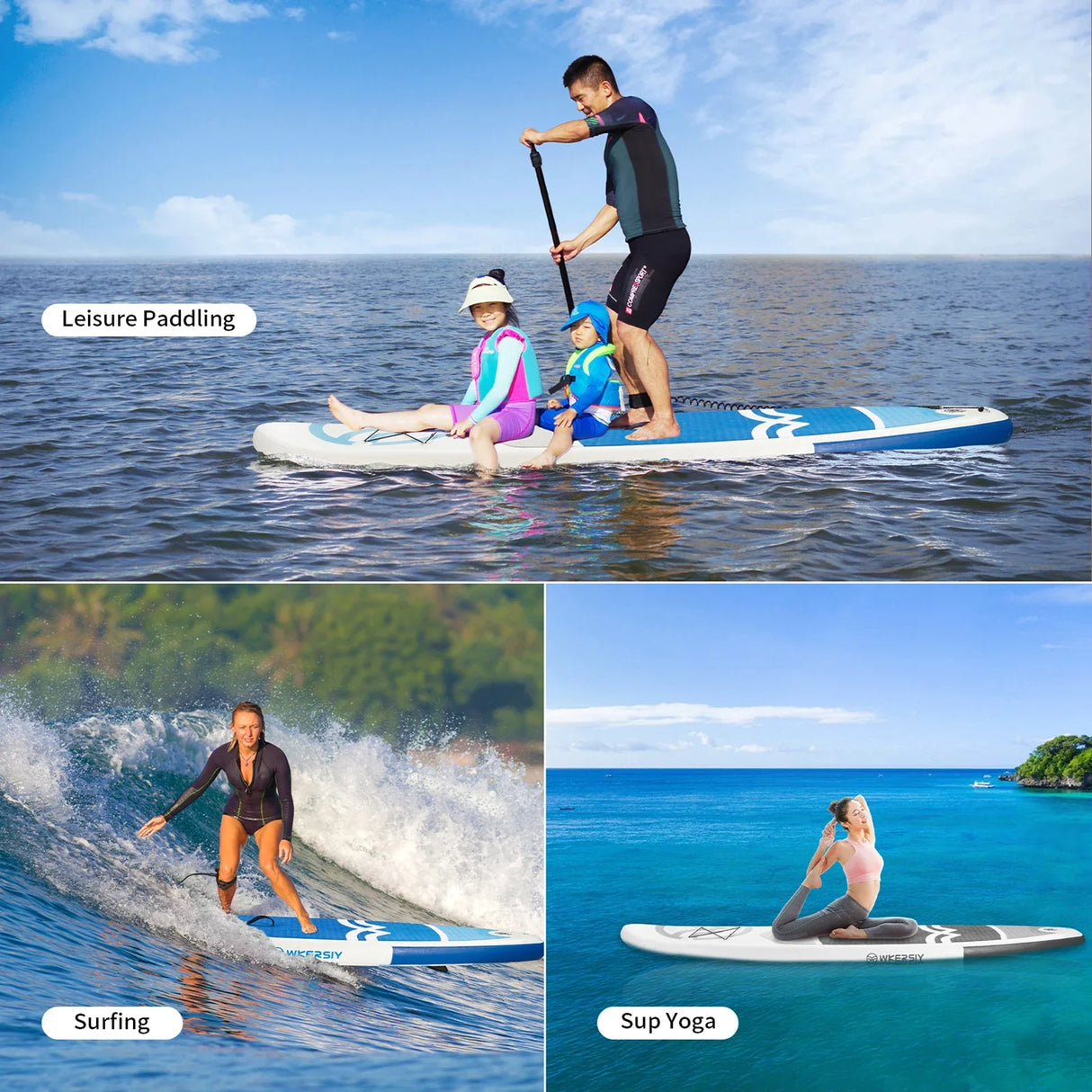 Inflatable Stand Up Paddle Board Non-Slip for All Skill Levels Surf Board with Air Pump Carry Bag Leash Standing Boat