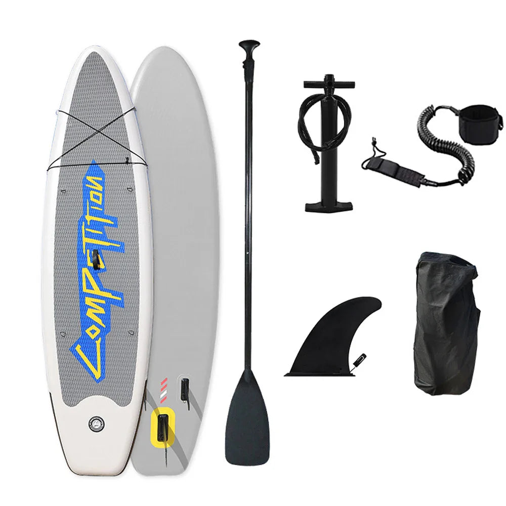 Inflatable Stand Up Paddleboard SUP Board 6 Inch Thick Sap Surfboard Set with Surf Fin Coiled Leash Inflator Carry Bag сап борд