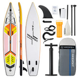 Inflatable Stand Up Paddleboard SUP Board 6 Inch Thick Surfboard Set with Surf Fin Coiled Leash Inflator Pump Carry Bag сап борд