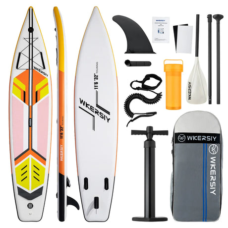 Inflatable Stand Up Paddleboard SUP Board 6 Inch Thick Surfboard Set with Surf Fin Coiled Leash Inflator Pump Carry Bag сап борд