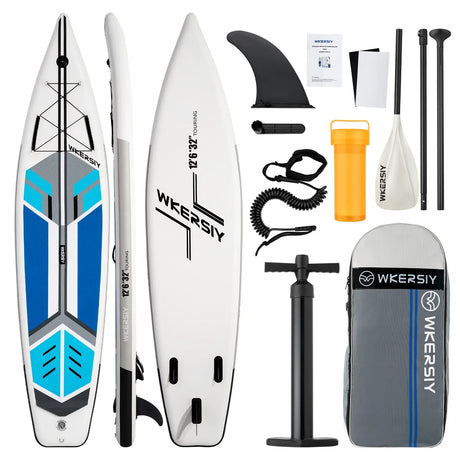 Inflatable Stand Up Paddleboard SUP Board 6 Inch Thick Surfboard Set with Surf Fin Coiled Leash Inflator Pump Carry Bag сап борд