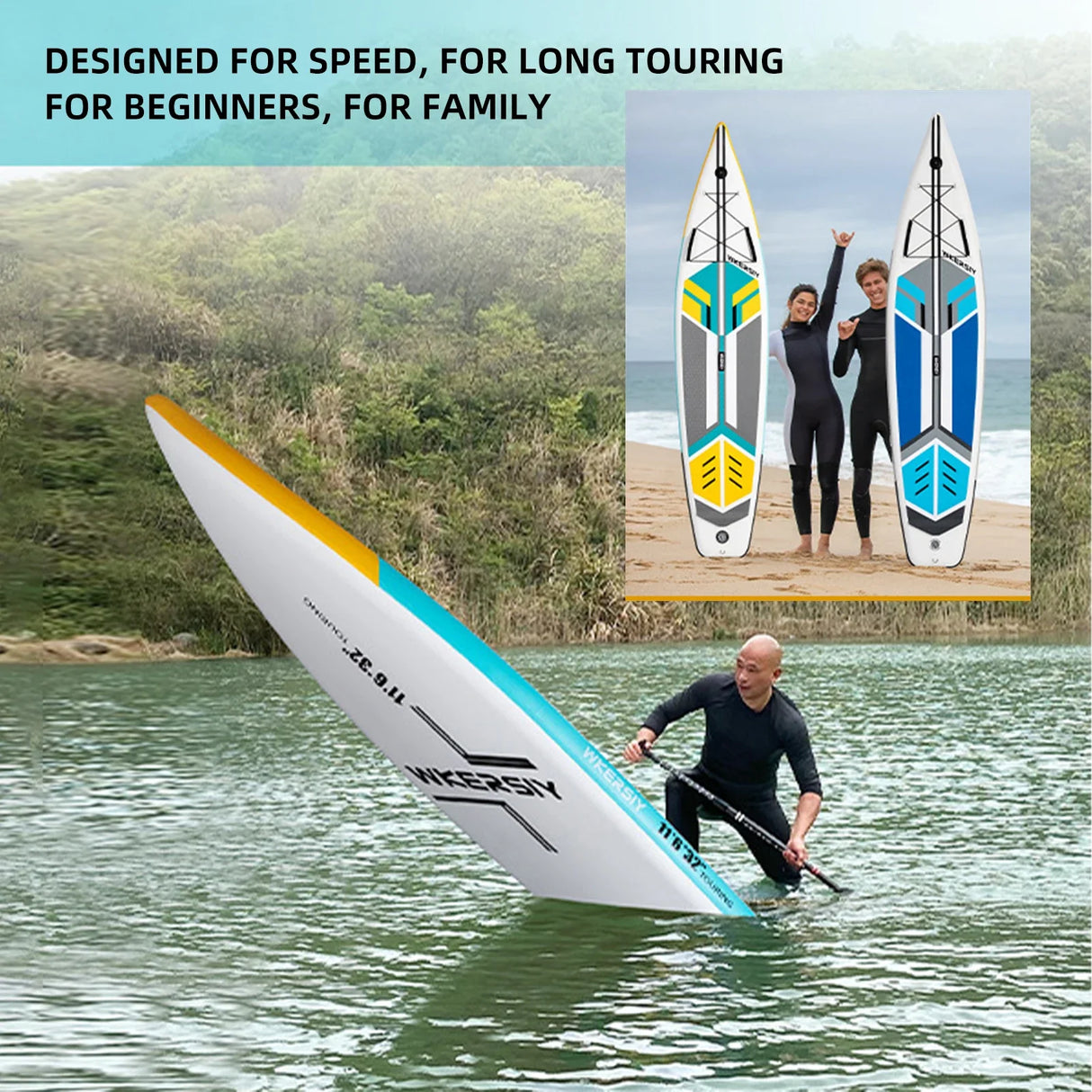 Inflatable Stand Up Paddleboard SUP Board 6 Inch Thick Surfboard Set with Surf Fin Coiled Leash Inflator Pump Carry Bag сап борд