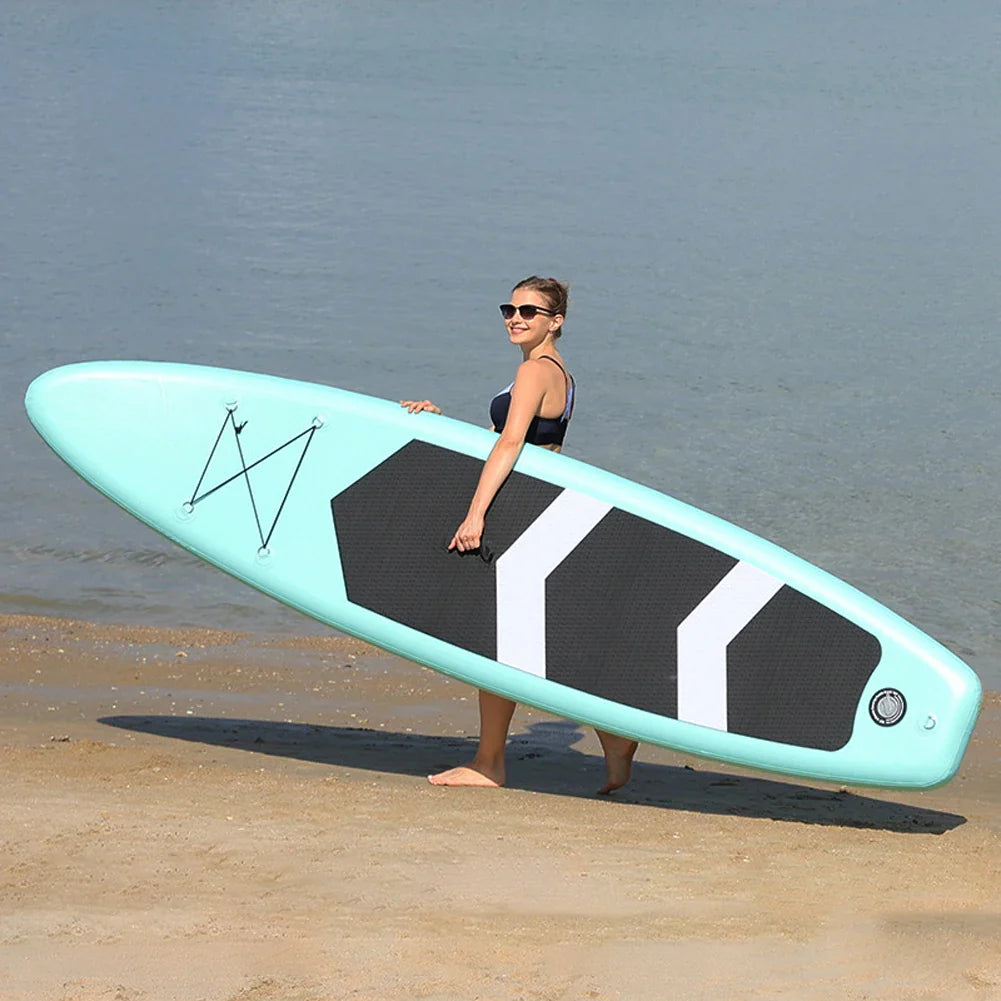 Inflatable Stand up Paddle Board Sup Surfboard Water Sport Kayak Surf Set with Paddle Board Tail Fin Foot Rope Inflator and Bag