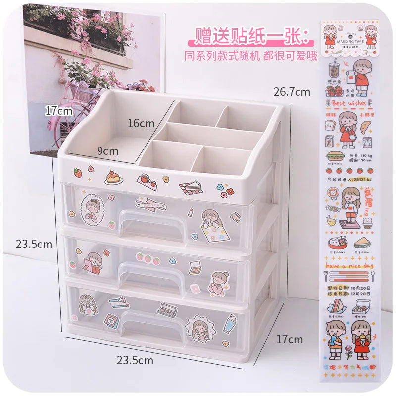 Ins Cute Desktop Computer Monitor Increase Rack Office Girl Heart  Organizer Bedroom Table Shelf Stationery Storage Supplies