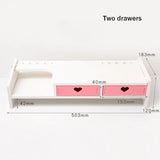 Ins Cute Desktop Computer Monitor Increase Rack Office Girl Heart  Organizer Bedroom Table Shelf Stationery Storage Supplies