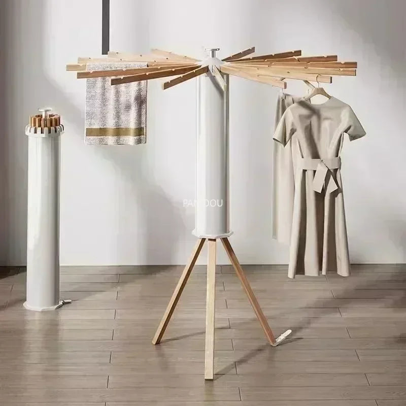 Installation-free Drying Rack,Tripod Clothes Drying Rack, Garment Rack Portable and Foldable Space Saving Laundry Drying